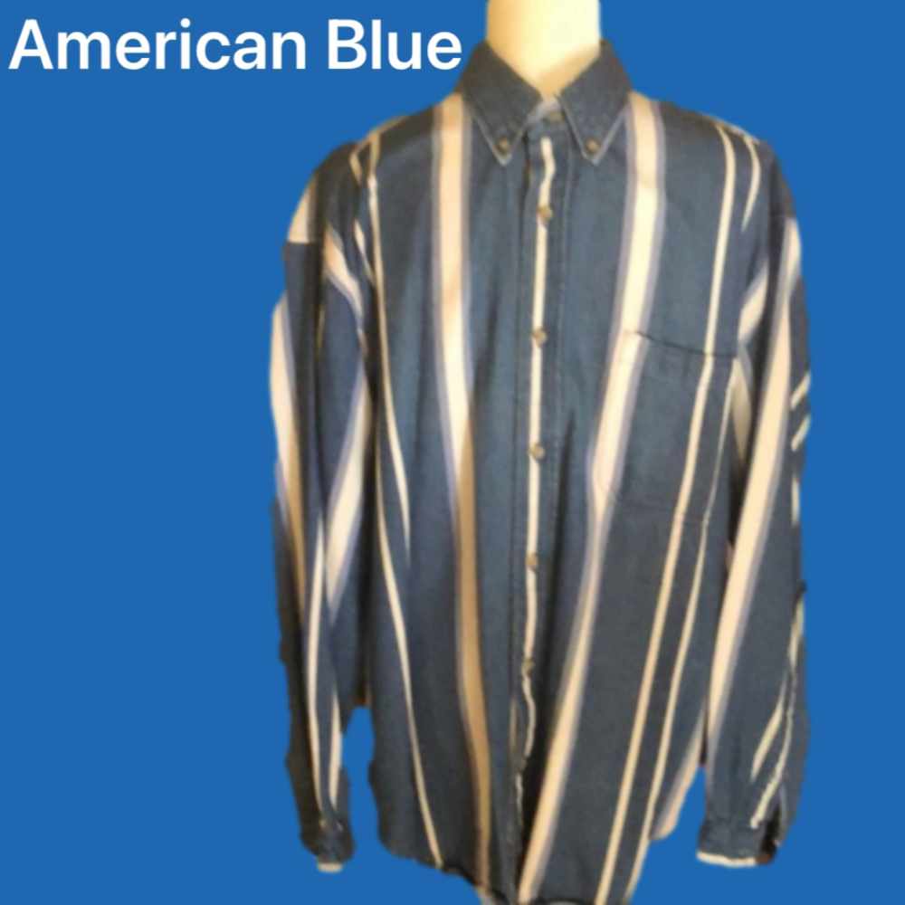 American Blue Authentic Denim Blue/White Stripe XL